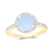 Load image into Gallery viewer, 10K Yellow Gold Diamond Opal Gemstone Ring 1/3 Cttw - Splendid Jewellery
