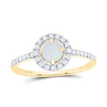 Load image into Gallery viewer, 10K Yellow Gold Diamond Opal Gemstone Ring 1/5 Cttw - Splendid Jewellery