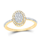 10K Yellow Gold Diamond Oval Ring 1/4 Cttw - Splendid Jewellery