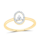 10K Yellow Gold Diamond Oval Ring 1/8 Cttw - Splendid Jewellery