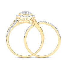 Load image into Gallery viewer, 10K Yellow Gold Diamond Oval Single Halo Bridal Set 1/2 Cttw - Splendid Jewellery
