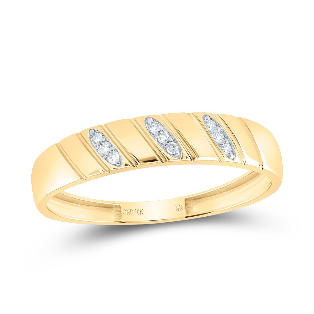 10K Yellow Gold Diamond Oval Trio Ring Set 1/5 Cttw - Splendid Jewellery