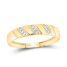 10K Yellow Gold Diamond Oval Trio Ring Set 1/5 Cttw - Splendid Jewellery