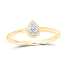 10K Yellow Gold Diamond Pear Ring 0.03 Cttw - Splendid Jewellery