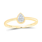 10K Yellow Gold Diamond Pear Ring 0.03 Cttw - Splendid Jewellery