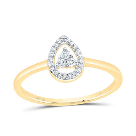 10K Yellow Gold Diamond Pear Ring 1/10 Cttw - Splendid Jewellery