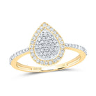 10K Yellow Gold Diamond Pear Ring 1/3 Cttw - Splendid Jewellery