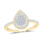 10K Yellow Gold Diamond Pear Ring 1/3 Cttw - Splendid Jewellery