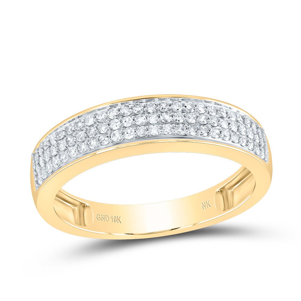 10K Yellow Gold Diamond Pear Trio Ring Set 1 Cttw - Splendid Jewellery