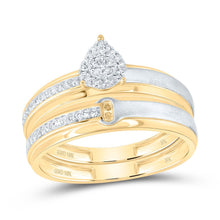 Load image into Gallery viewer, 10K Yellow Gold Diamond Pear Trio Ring Set 1/4 Cttw - Splendid Jewellery