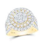 10K Yellow Gold Diamond Shape Women's Ring 2 5/8 Cttw - Splendid Jewellery