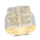 10K Yellow Gold Diamond Square Men's Ring 1 3/4 Cttw - Splendid Jewellery