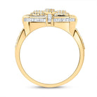 10K Yellow Gold Diamond Square Men's Ring 1 3/4 Cttw - Splendid Jewellery