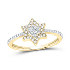 10K Yellow Gold Diamond Star Ring 1/5 Cttw - Splendid Jewellery