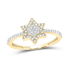 Load image into Gallery viewer, 10K Yellow Gold Diamond Star Ring 1/5 Cttw - Splendid Jewellery
