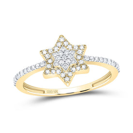 10K Yellow Gold Diamond Star Ring 1/5 Cttw - Splendid Jewellery