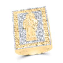 Load image into Gallery viewer, 10K Yellow Gold Diamond St.Jude Men's Ring 1 5/8 Cttw - Splendid Jewellery