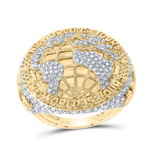 Load image into Gallery viewer, 10K Yellow Gold Diamond "The World Is Yours" Men's Ring 1 3/8 Cttw - Splendid Jewellery