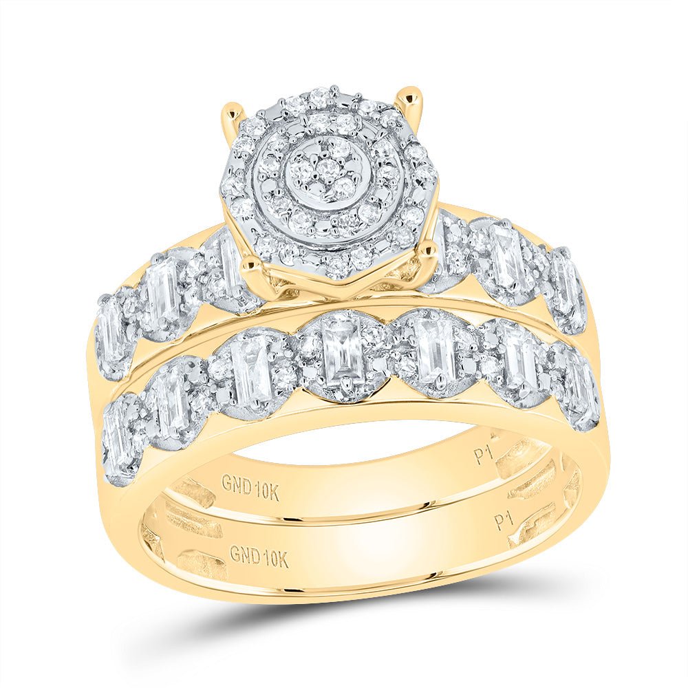 10K Yellow Gold Diamond Trio Ring 3/4 Cttw - Splendid Jewellery