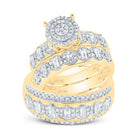 10K Yellow Gold Diamond Trio Ring 3/4 Cttw - Splendid Jewellery