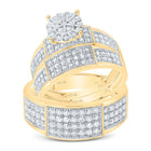 10K Yellow Gold Diamond Trio Ring Set 1 1/4 Cttw - Splendid Jewellery