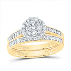 10K Yellow Gold Diamond Trio Ring Set 1 Cttw - Splendid Jewellery