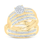 10K Yellow Gold Diamond Trio Ring Set 1/2 Cttw - Splendid Jewellery