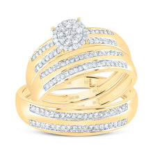 Load image into Gallery viewer, 10K Yellow Gold Diamond Trio Ring Set 1/2 Cttw - Splendid Jewellery