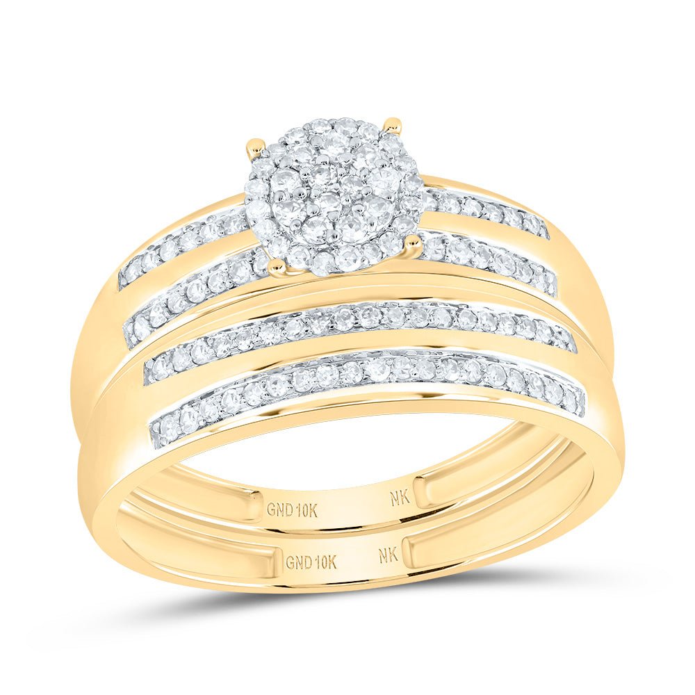 10K Yellow Gold Diamond Trio Ring Set 1/2 Cttw - Splendid Jewellery