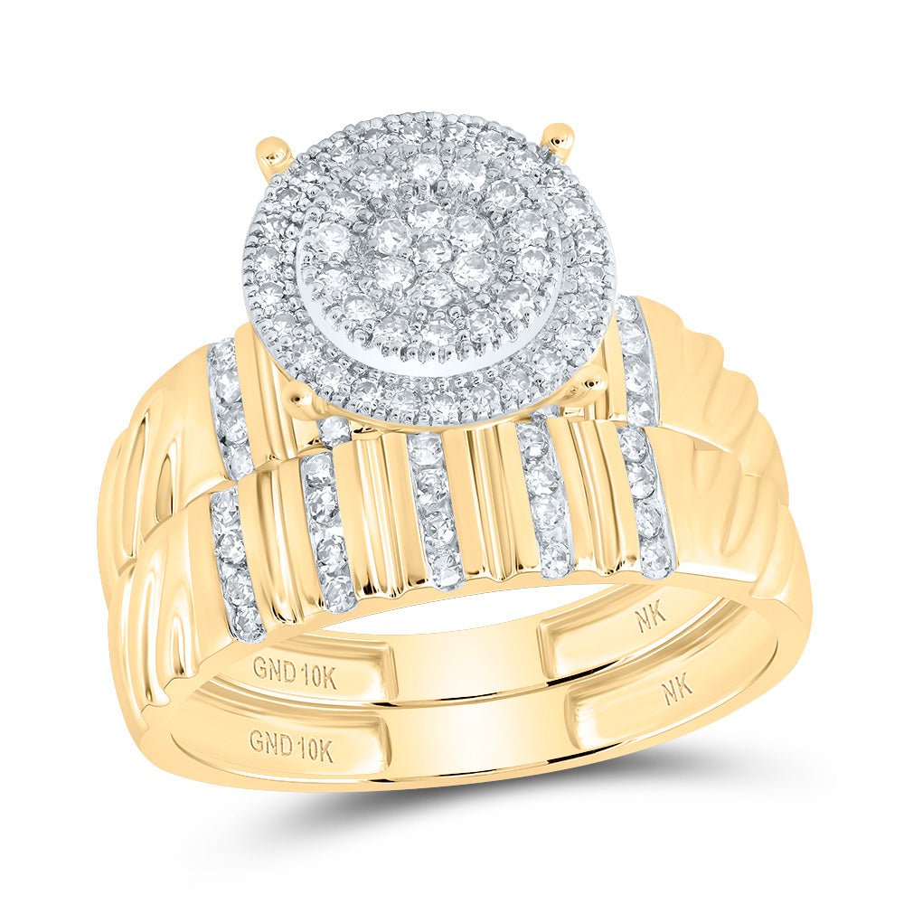 10K Yellow Gold Diamond Trio Ring Set 1/2 Cttw - Splendid Jewellery