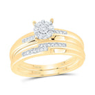 10K Yellow Gold Diamond Trio Ring Set 1/3 Cttw - Splendid Jewellery