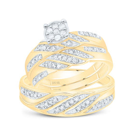 10K Yellow Gold Diamond Trio Ring Set 1/3 Cttw - Splendid Jewellery