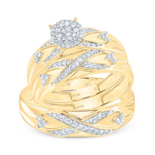 Load image into Gallery viewer, 10K Yellow Gold Diamond Trio Ring Set 3/8 Cttw - Splendid Jewellery