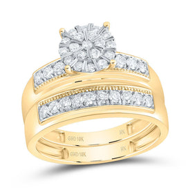 10K Yellow Gold Diamond Trio Ring Set 7/8 Cttw - Splendid Jewellery