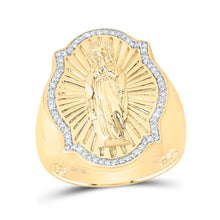 Load image into Gallery viewer, 10K Yellow Gold Diamond Virgin Prayer Men's Ring 1/4 Cttw - Splendid Jewellery