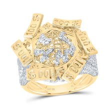 Load image into Gallery viewer, 10K Yellow Gold Diamond World Map Men's Ring 1 Cttw - Splendid Jewellery
