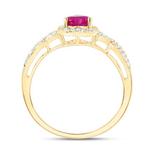 Load image into Gallery viewer, 10K Yellow Gold Heart Natural Ruby Gemstone Ring 1/4 Cttw - Splendid Jewellery
