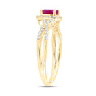 10K Yellow Gold Heart Natural Ruby Gemstone Ring 1/4 Cttw - Splendid Jewellery