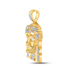 10k Yellow Gold Men's Diamond Jesus Face Charm Pendant 1/2 Cttw - A Divine Statement Piece - Splendid Jewellery