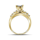 10K Yellow Gold Princess Diamond Cluster Bridal Wedding Engagement Ring 1/2 Cttw - Splendid Jewellery