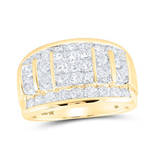 Load image into Gallery viewer, 10K Yellow Gold Princess Diamond Mens Band 3 Cttw - Splendid Jewellery