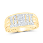 10K Yellow Gold Princess Diamond Mens Ring 1 Cttw - Splendid Jewellery