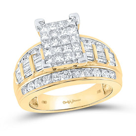10K Yellow Gold Princess Diamond Ring S10 1 1/2 Cttw - Splendid Jewellery