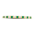 10K Yellow Gold Princess Natural Emerald Women's Princess Emerald Alternating Stackable Band Ring 1/6 Cttw - Splendid Jewellery