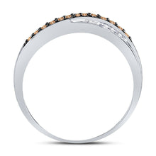 Load image into Gallery viewer, 10K Yellow Gold Round Brown Diamond Women's Brown Band Ring 1/4 Cttw - Splendid Jewellery