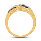 10K Yellow Gold Round Brown Diamond Women's Brown Band Ring 1/5 Cttw - Splendid Jewellery