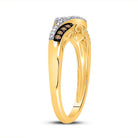 10K Yellow Gold Round Brown Diamond Women's Brown Band Ring 1/5 Cttw - Splendid Jewellery
