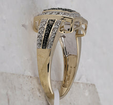 Load image into Gallery viewer, 10K Yellow Gold Round Brown Diamond Women's Brown Square Cluster Ring 1/2 Cttw - Splendid Jewellery