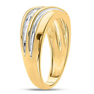 10K Yellow Gold Round Diamond 10K Two Tone Gold Men's Wedding Anniversary Band Ring 1/4 Cttw - Splendid Jewellery