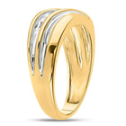 10K Yellow Gold Round Diamond 10K Two Tone Gold Men's Wedding Anniversary Band Ring 1/4 Cttw - Splendid Jewellery